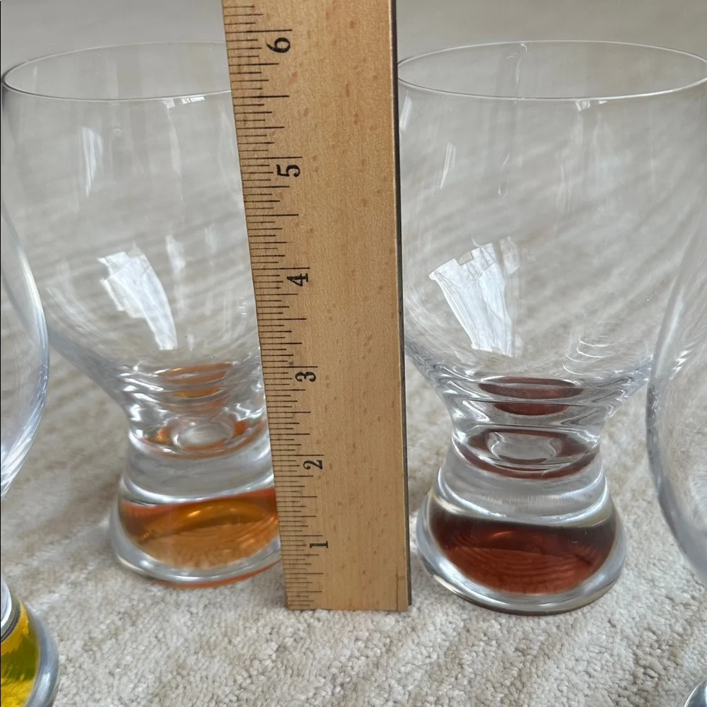 Vintage Set of 4 Colony Calypso Multi Color Drinking Glasses - Cocktail Tumblers